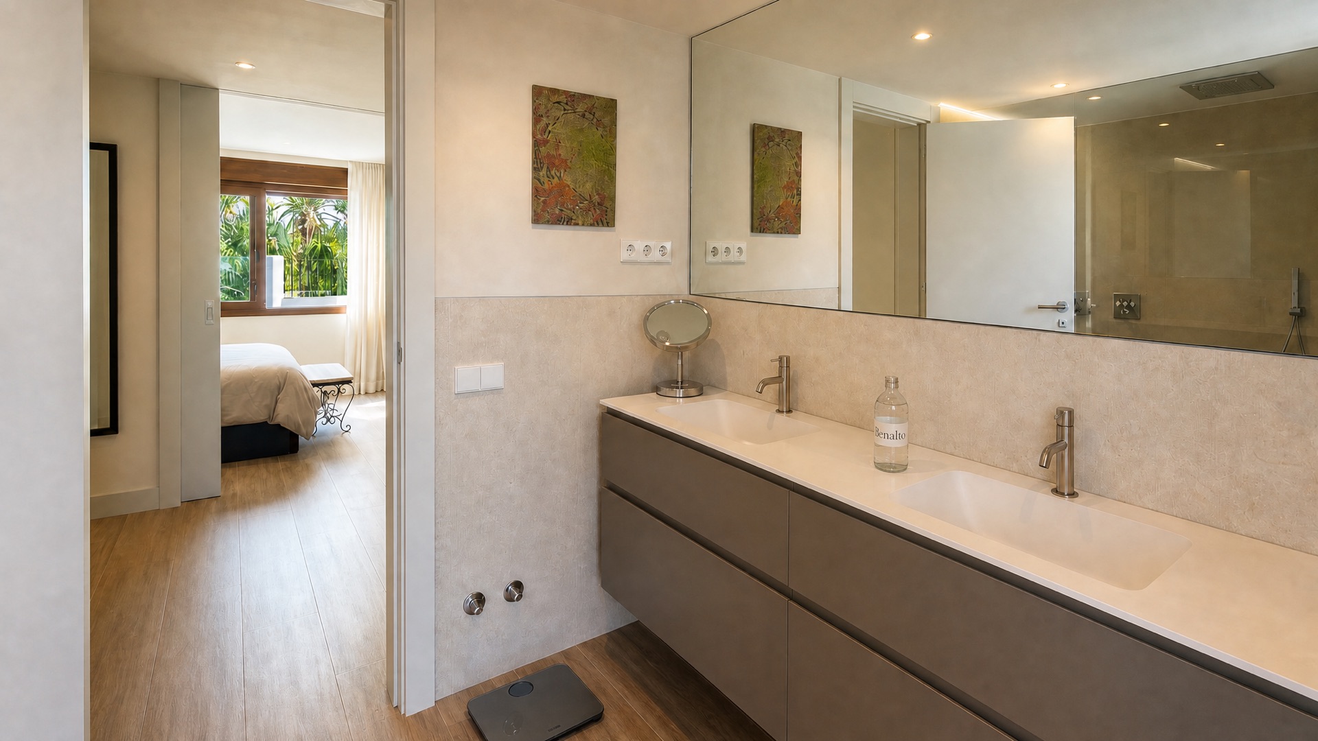 Ensuite bathroom double vanity at the La Isla penthouse