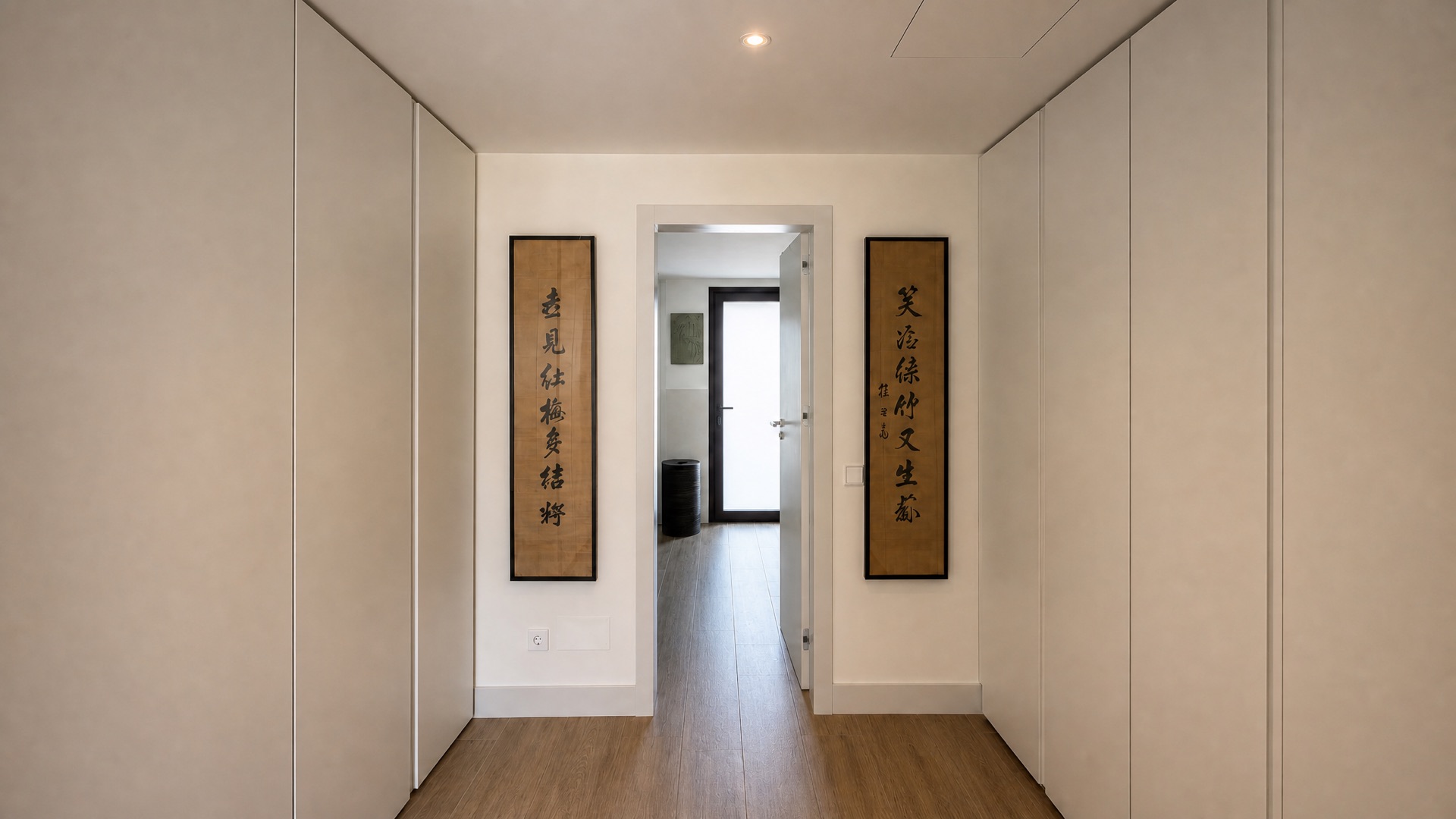 Bright entrance with wardrobes at the La Isla penthouse