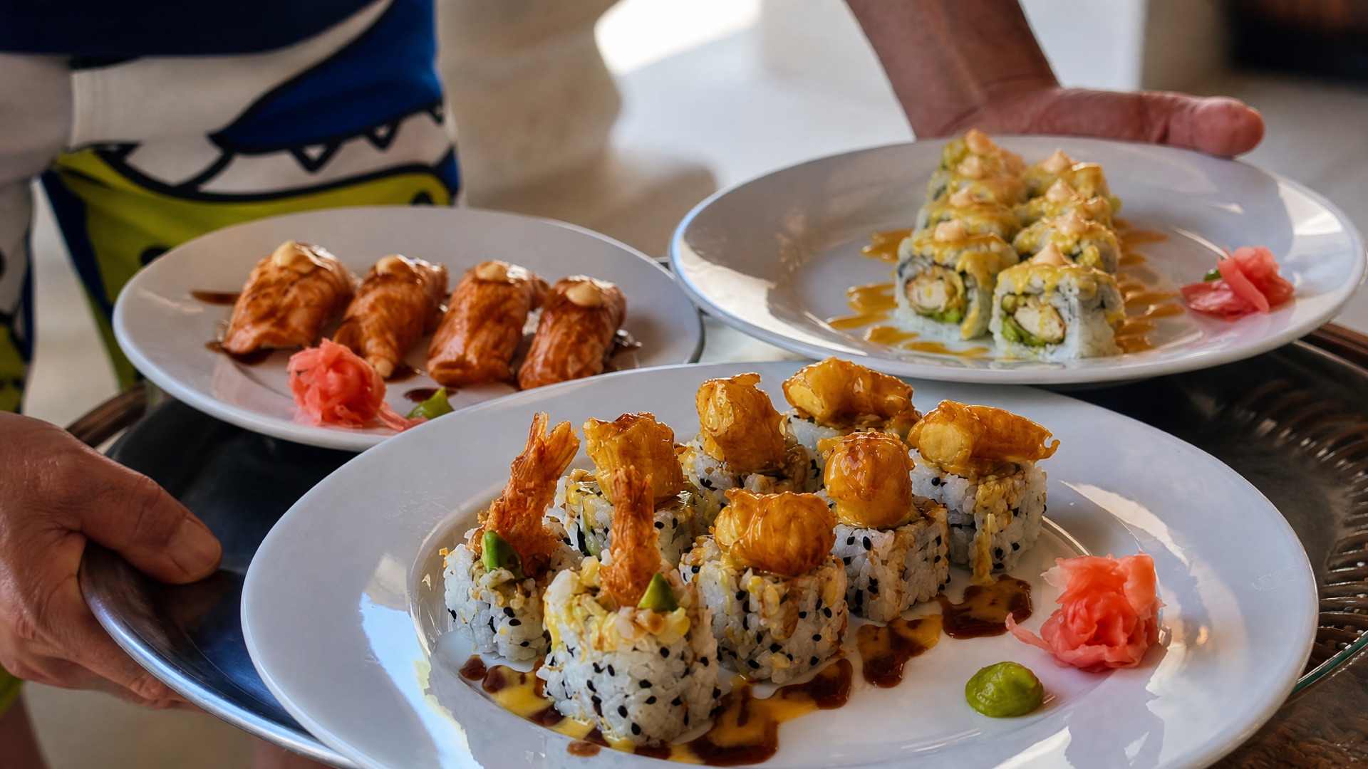 Sushi platter at the owners' restaurant