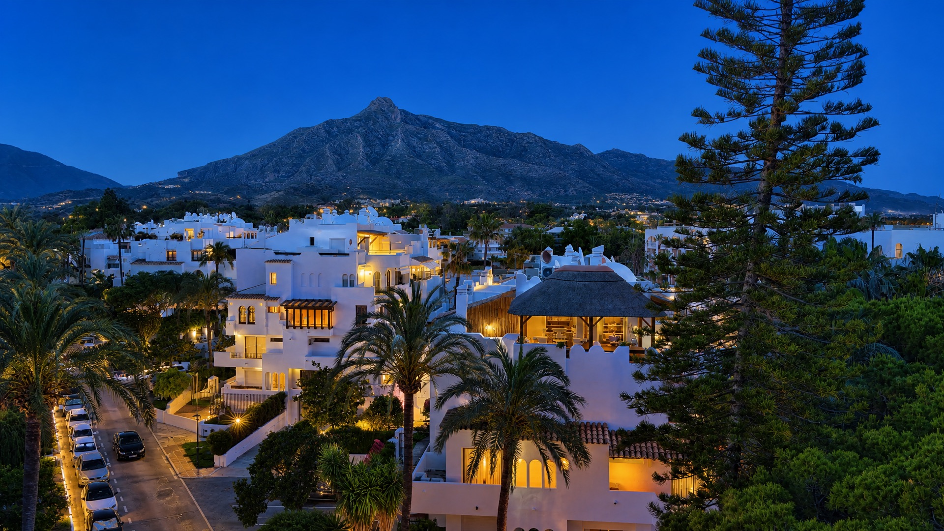 Community dusk complex view at the La Isla penthouse