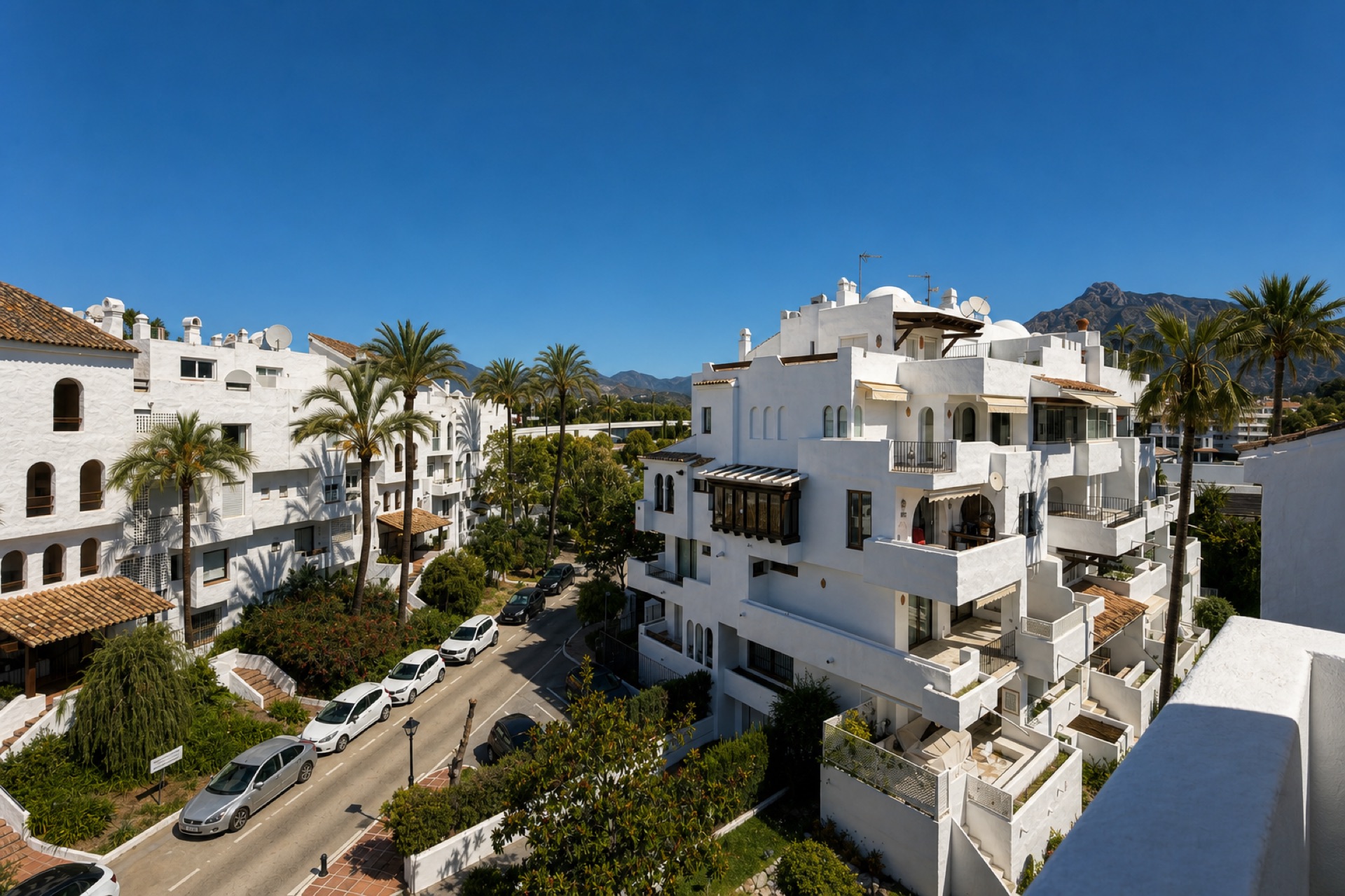 Communal apartment blocks and street view at the La Isla penthouse