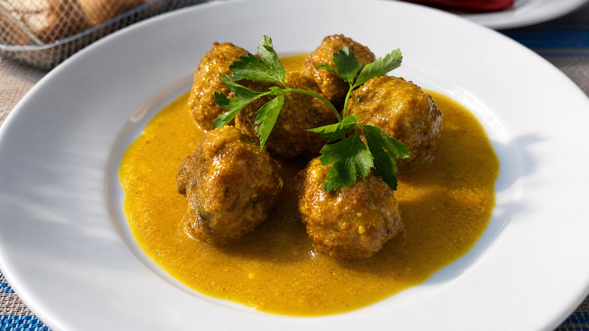 Meatballs on plate at the La Isla penthouse