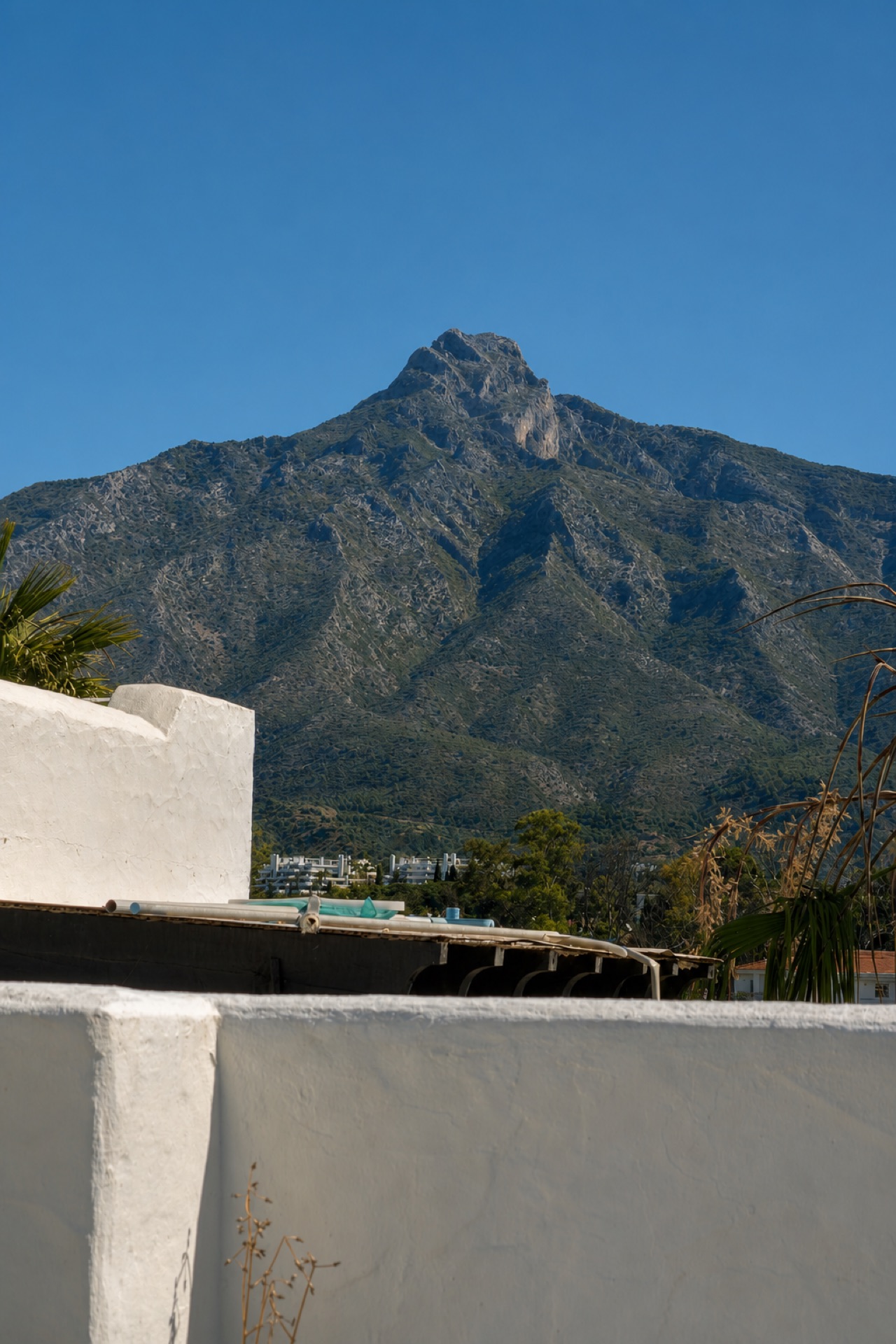 Mountain view from rooftop at the La Isla penthouse
